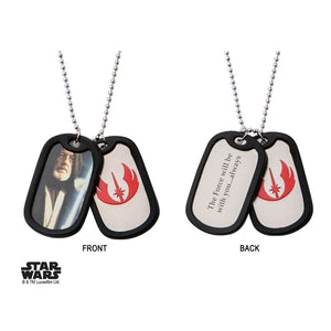 Star Wars Obi - Wan Kenobi & Jedi Rubber Silencer Double Dog Tag Pendant Necklace - Jewelry Brands Shop