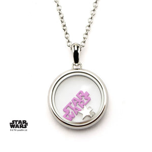 Star Wars Pink Glitter Logo Beads Pendant Necklace - Jewelry Brands Shop