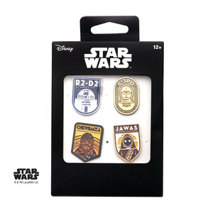 Star Wars R2 - D2, C - 3PO, Chewbacca and Jawa Lapel Pin Set - Jewelry Brands Shop