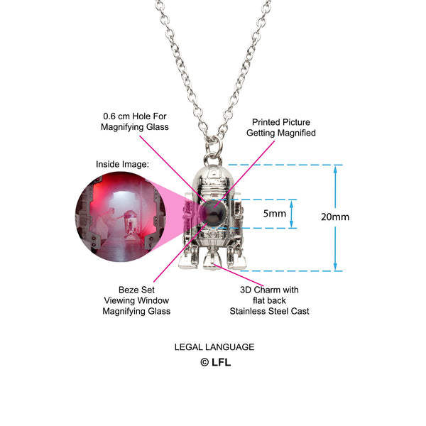 Star Wars R2-D2 Hidden Picture Pendant Necklace