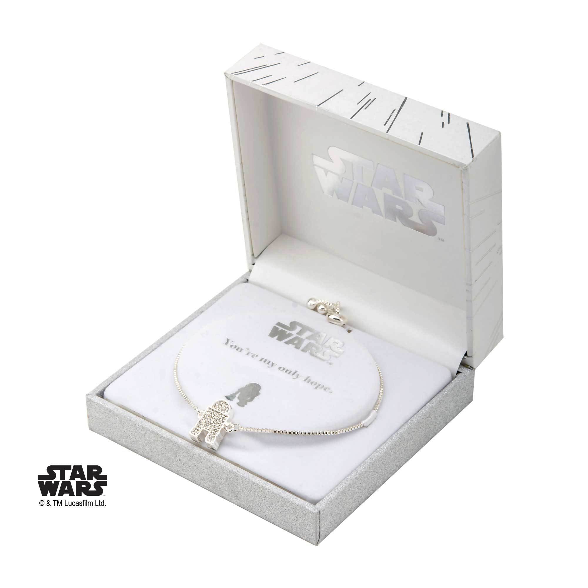 Star Wars R2 - D2 with Clear Gem Bracelet - Jewelry Brands Shop