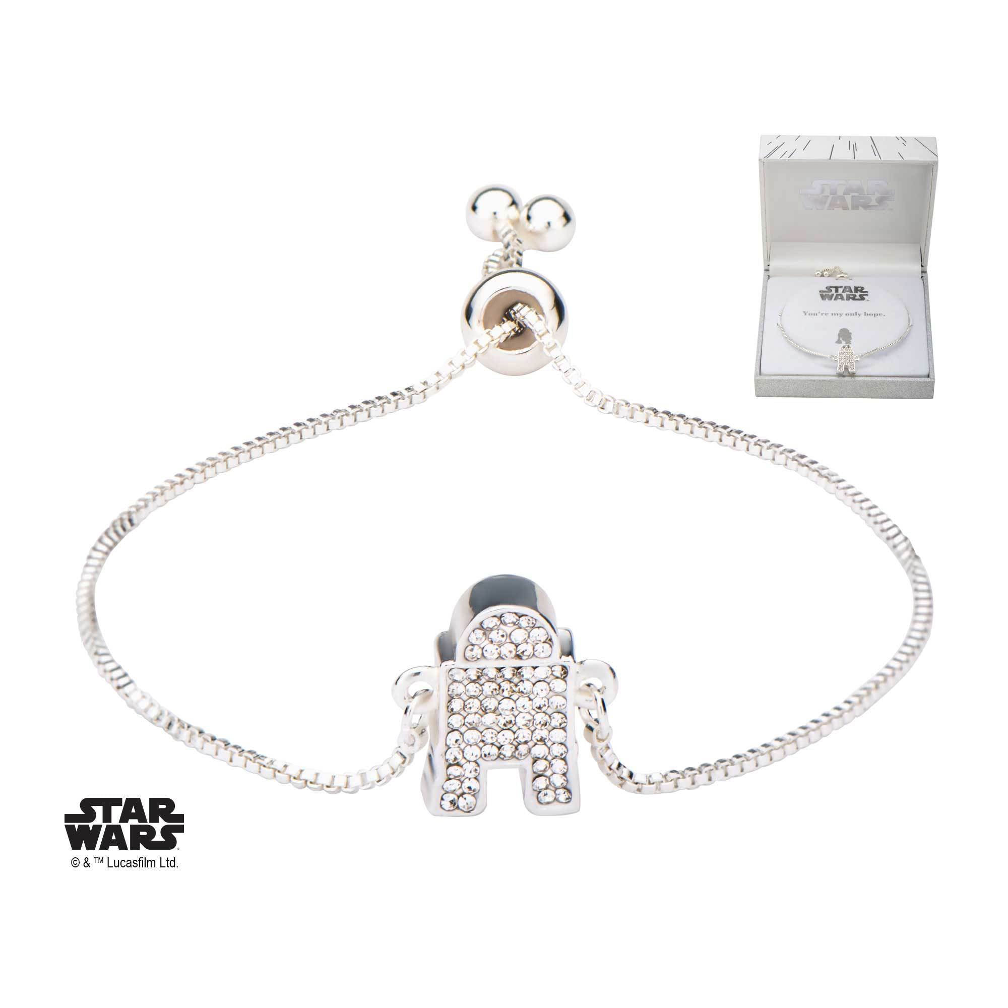 Star Wars R2 - D2 with Clear Gem Bracelet - Jewelry Brands Shop