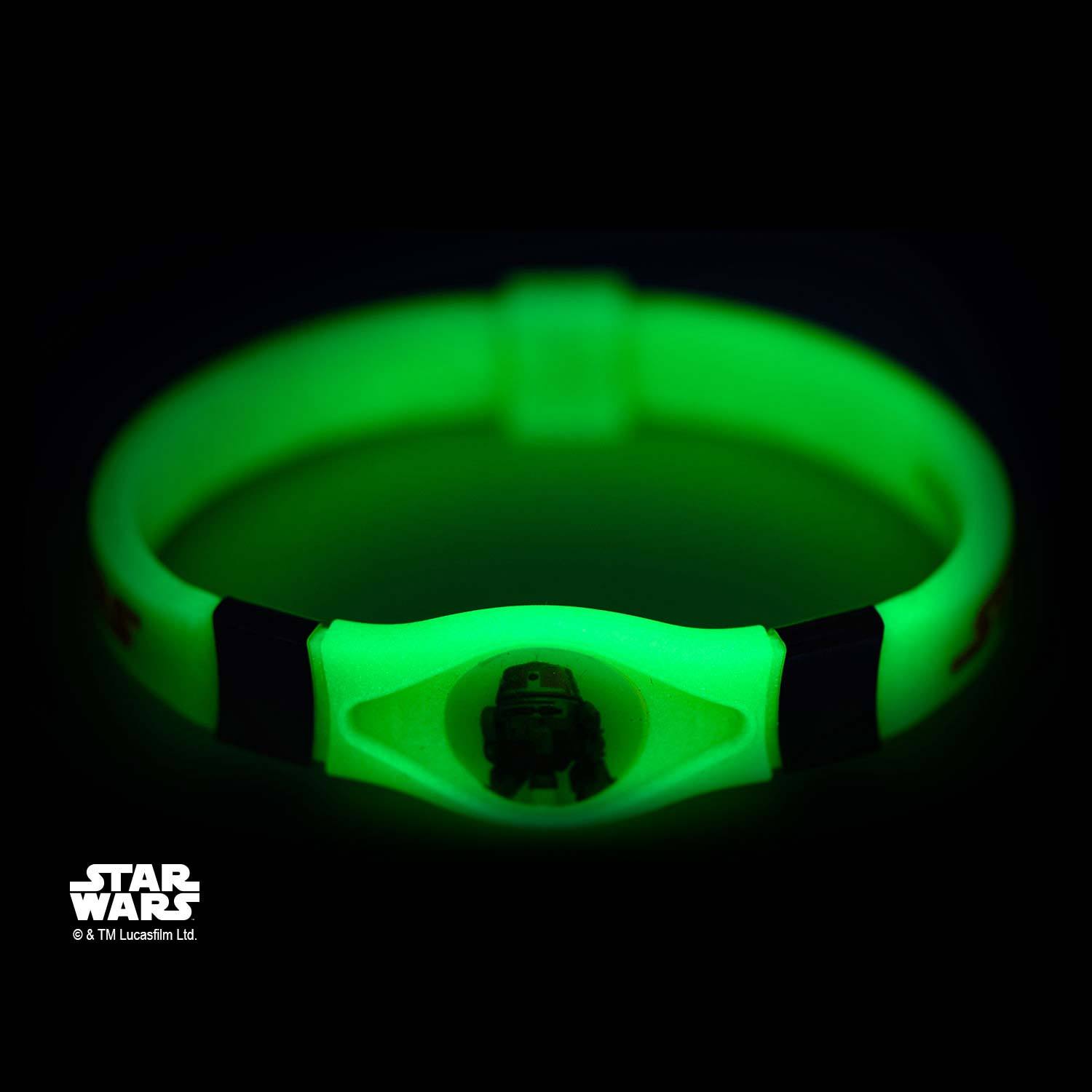 Star Wars Rebels Chopper Kids' Orange Silicone Glow Bracelet - Jewelry Brands Shop