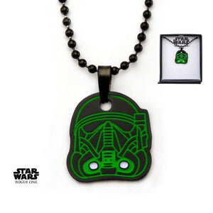 Star Wars Rogue One Death Trooper Glow in the Dark Enamel Pendant Necklace - Jewelry Brands Shop