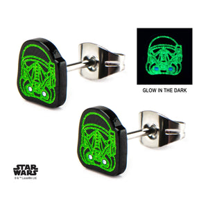 Star Wars Rogue One Death Trooper Glow - in - the - Dark Stud Earrings - Jewelry Brands Shop