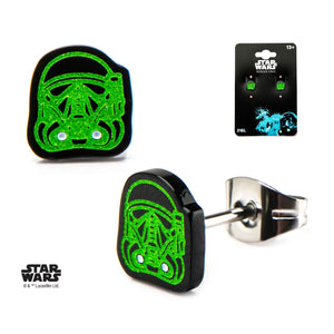 Star Wars Rogue One Death Trooper Glow - in - the - Dark Stud Earrings - Jewelry Brands Shop