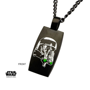 Star Wars Rogue One Stormtrooper & Death Trooper Green Enamel Dog Tag Pendant Necklace - Jewelry Brands Shop