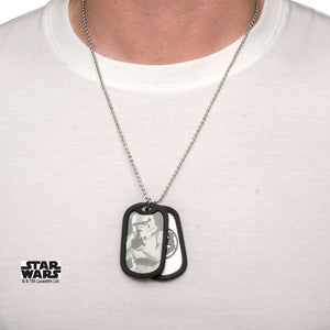 Star Wars Storm Trooper Rubber Silencer Double Dog Tag Pendant Necklace - Jewelry Brands Shop