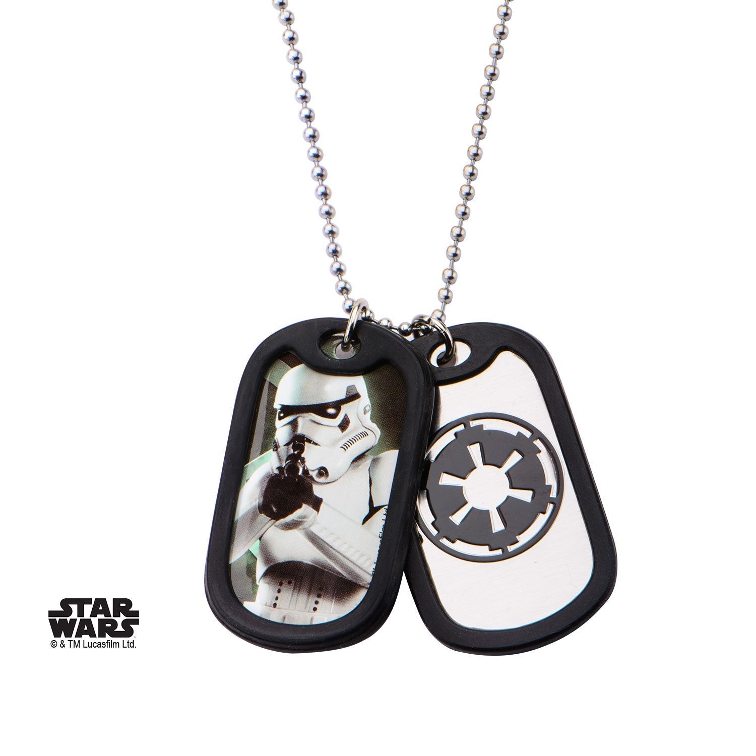 Star Wars Storm Trooper Rubber Silencer Double Dog Tag Pendant Necklace - Jewelry Brands Shop