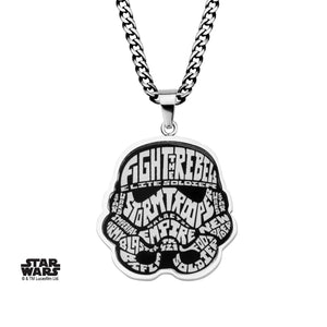 Star Wars Stormtrooper Typography Art Enamel Pendant Necklace - Jewelry Brands Shop