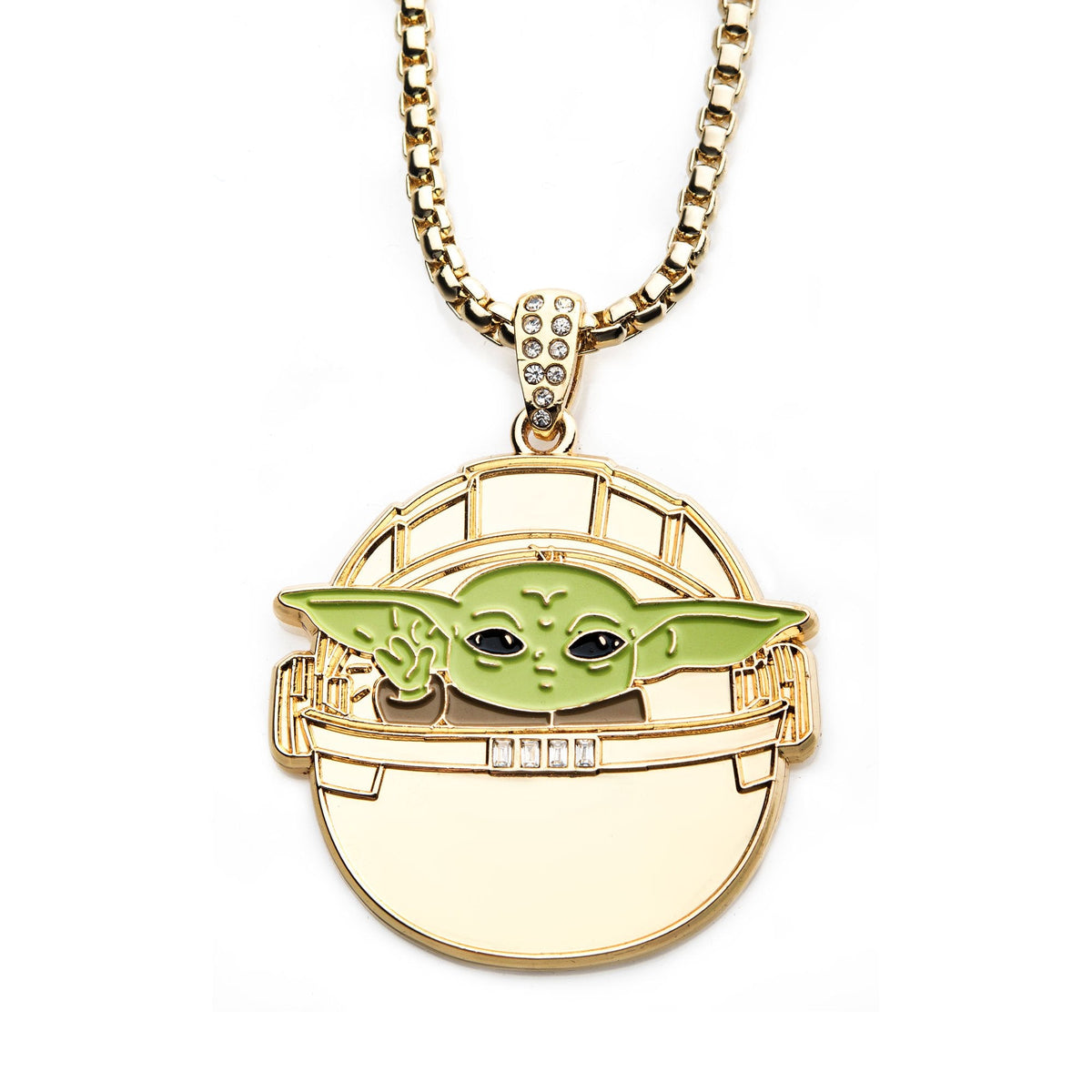 Star Wars: The Mandalorian Grogu (AKA: Baby Yoda/ The Child) Gold Plated Pendant Necklace