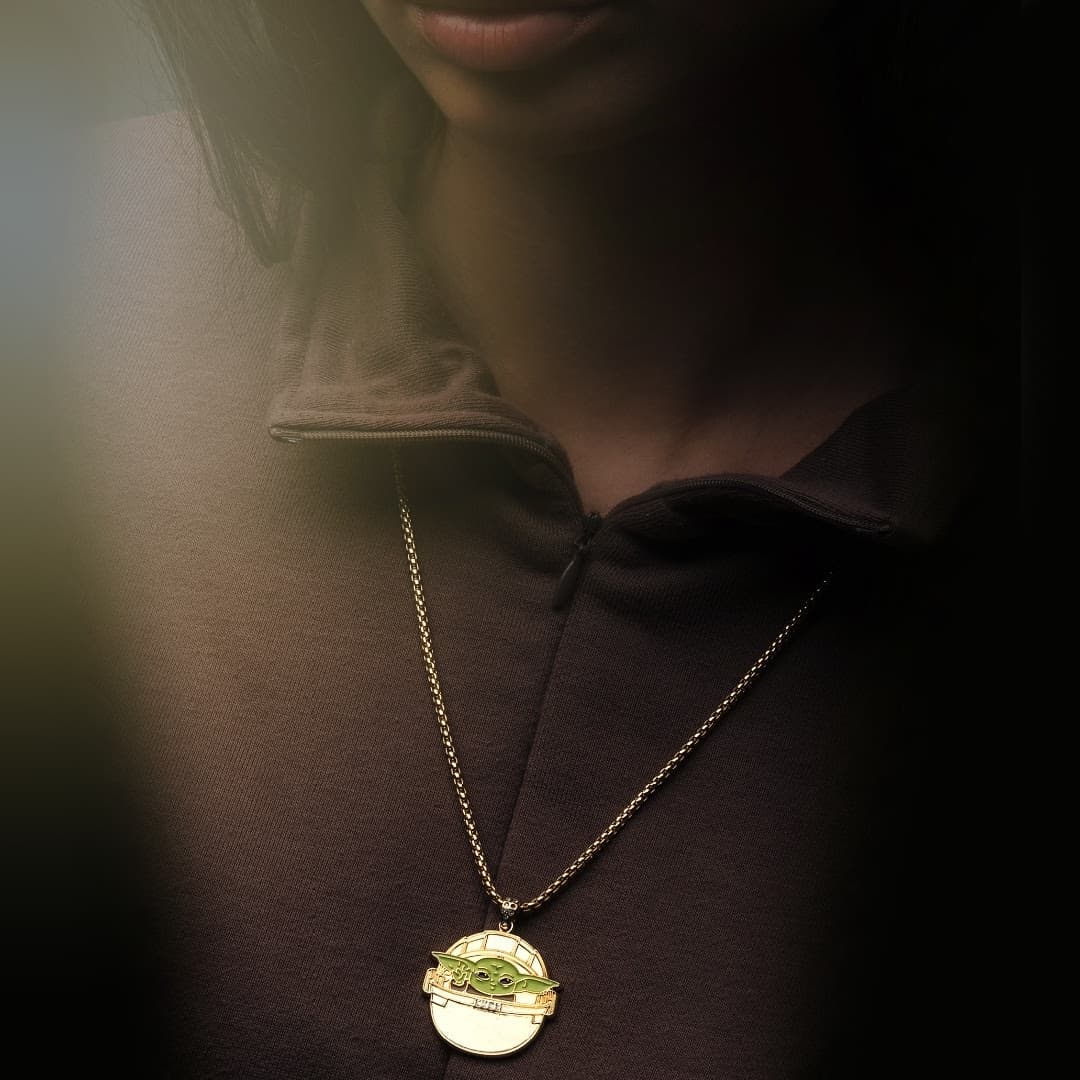 Star Wars: The Mandalorian Grogu (AKA: Baby Yoda/ The Child) Gold Plated Pendant Necklace - Jewelry Brands Shop