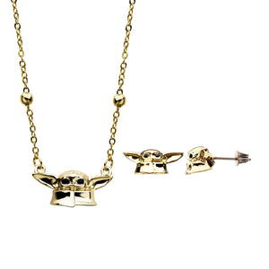 Star Wars: The Mandalorian Grogu (AKA: Baby Yoda/ The Child) Necklace And Earing Set - Jewelry Brands Shop