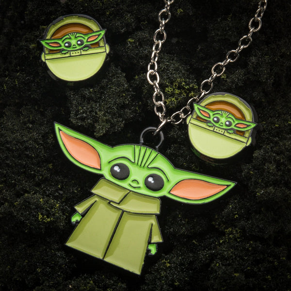 Star Wars: The Mandalorian Grogu (AKA: Baby Yoda/ The Child) Pendant Necklace Set