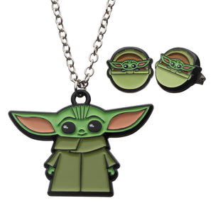 Star Wars: The Mandalorian Grogu (AKA: Baby Yoda/ The Child) Pendant Necklace Set - Jewelry Brands Shop