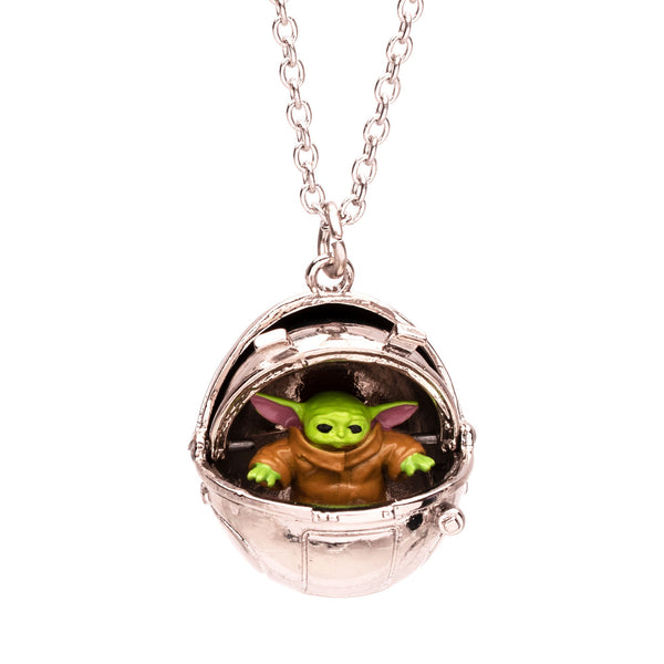 Star Wars: The Mandalorian Grogu (AKA: Baby Yoda/ The Child) Pram Pendant Necklace.