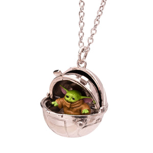 Star Wars: The Mandalorian Grogu (AKA: Baby Yoda/ The Child) Pram Pendant Necklace. - Jewelry Brands Shop