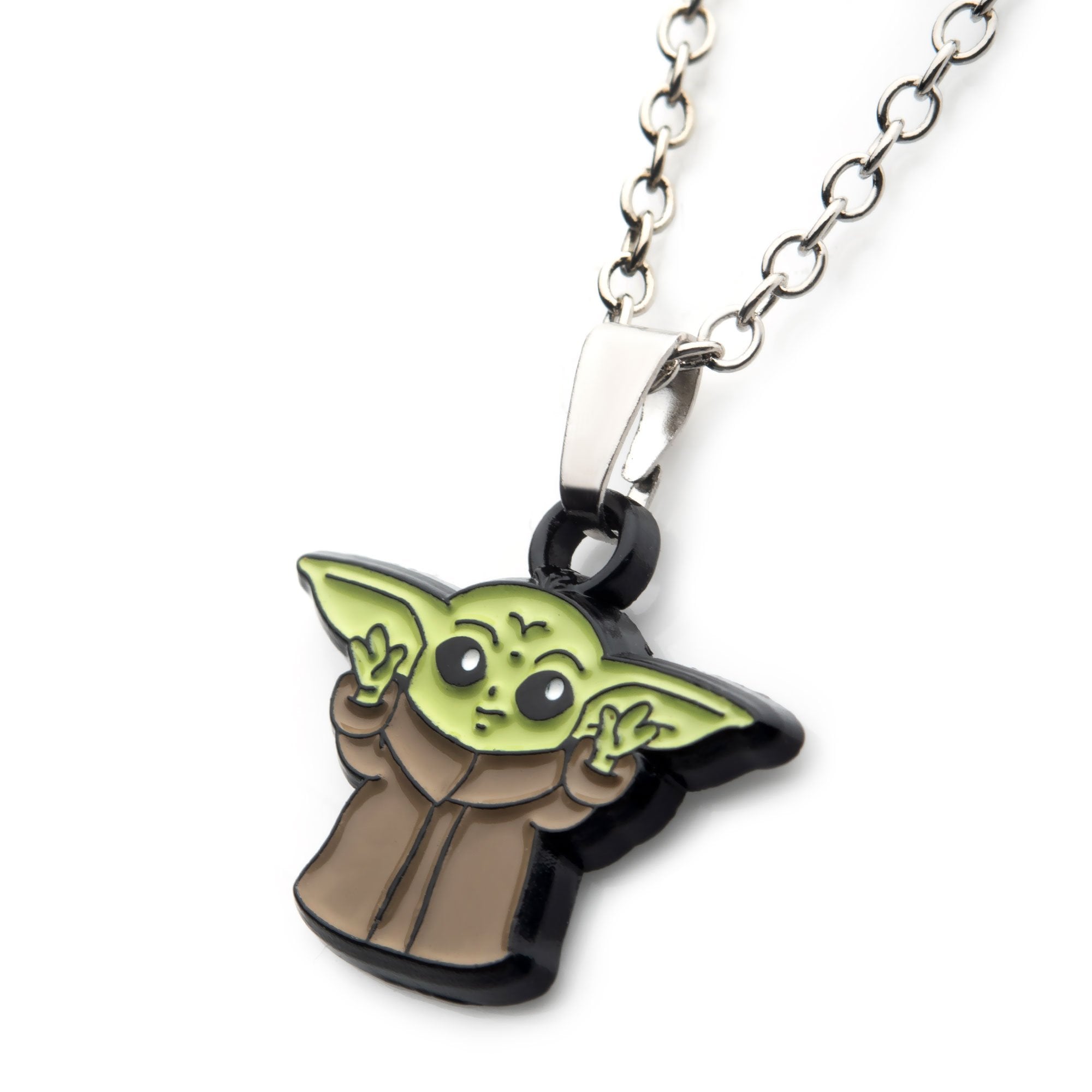 Star Wars: The Mandalorian Grogu (AKA: Baby Yoda/ The Child) Raised Hands Necklace - Jewelry Brands Shop