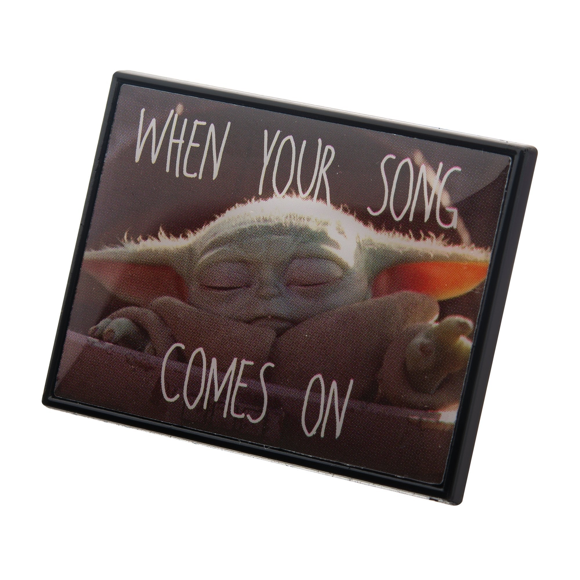 Star Wars: The Mandalorian Grogu (AKA: Baby Yoda/ The Child) "When your Song comes on" Lapel Pin. - Jewelry Brands Shop