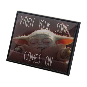 Star Wars: The Mandalorian Grogu (AKA: Baby Yoda/ The Child) "When your Song comes on" Lapel Pin. - Jewelry Brands Shop