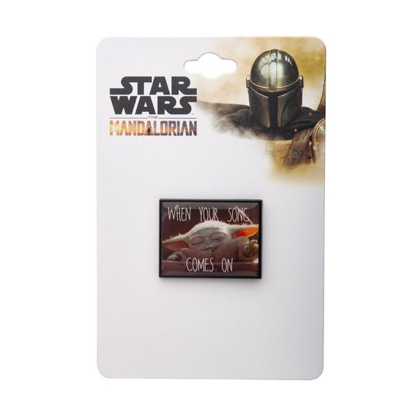 Star Wars: The Mandalorian Grogu (AKA: Baby Yoda/ The Child) "When your Song comes on" Lapel Pin.