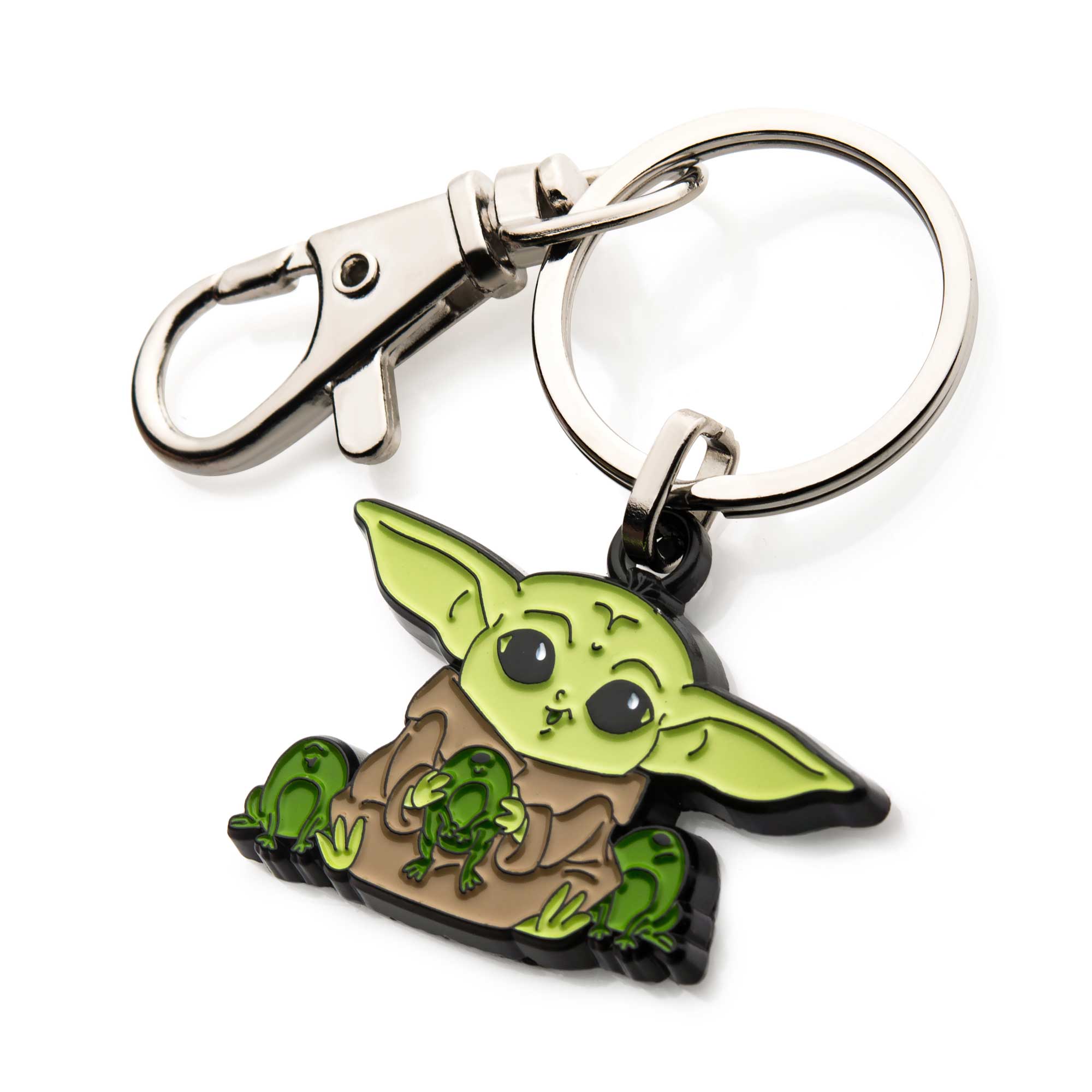 Star Wars: The Mandalorian Grogu (AKA: Baby Yoda/ The Child) with frogs Keychain - Jewelry Brands Shop