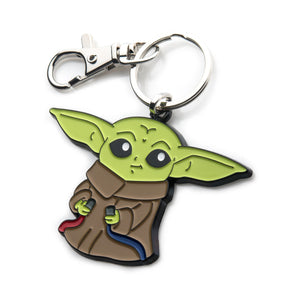 Star Wars: The Mandalorian Grogu (AKA: Baby Yoda/ The Child) with Wires Keychain - Jewelry Brands Shop