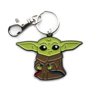 Star Wars: The Mandalorian Grogu (AKA: Baby Yoda/ The Child) with Wires Keychain - Jewelry Brands Shop