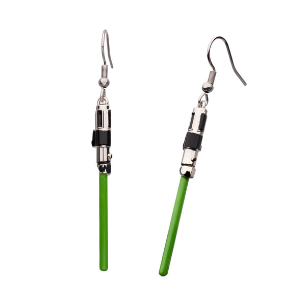 Star Wars Yoda Lightsaber Drop Earrings