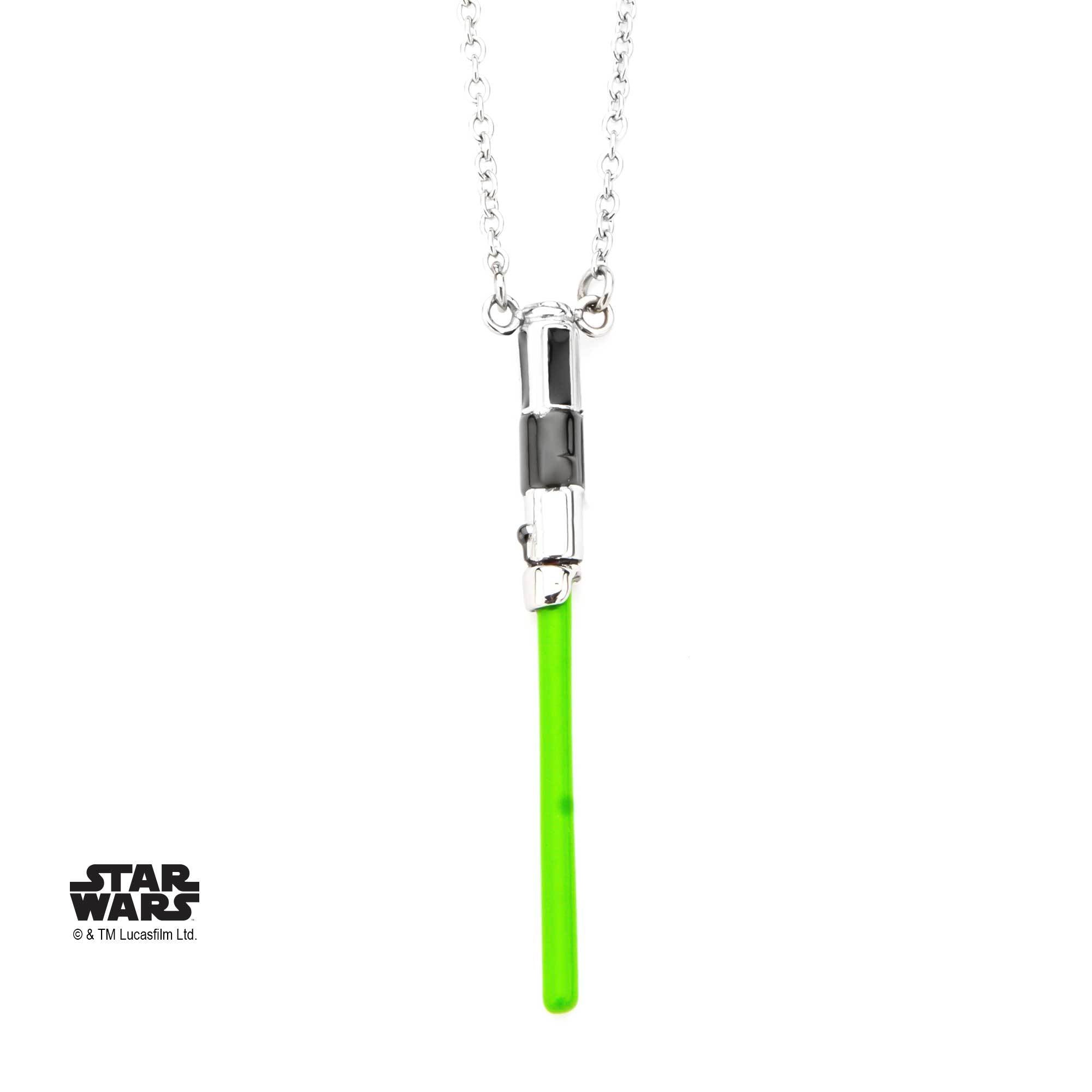 Star Wars Yoda Lightsaber Pendant Necklace - Jewelry Brands Shop