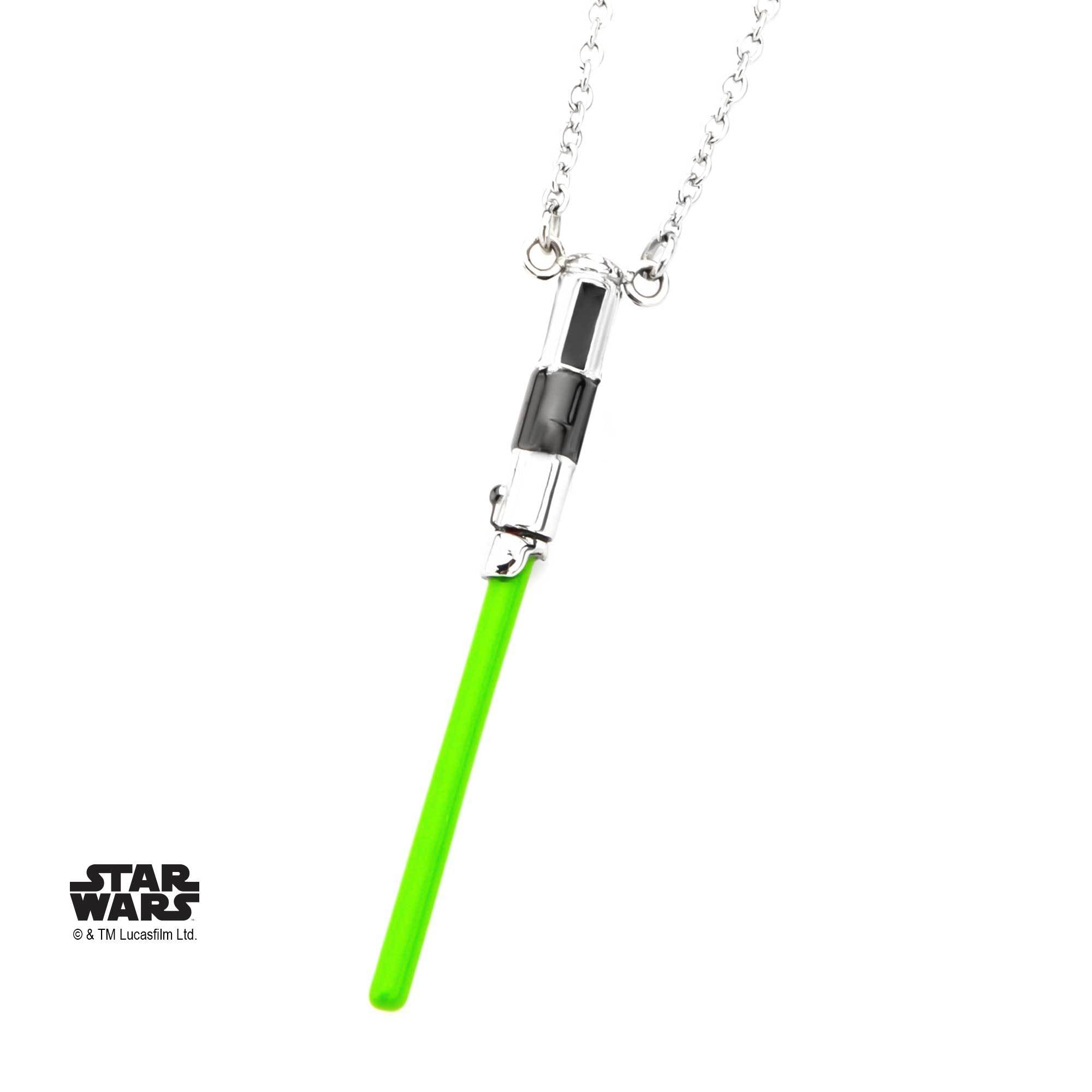 Star Wars Yoda Lightsaber Pendant Necklace - Jewelry Brands Shop