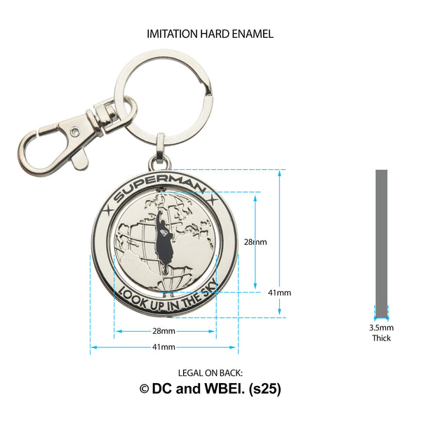 Superman Globe Spinning Keychain