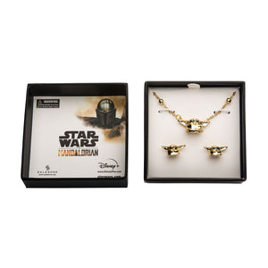 Star Wars: The Mandalorian Grogu (AKA: Baby Yoda/ The Child) Necklace And Earing Set