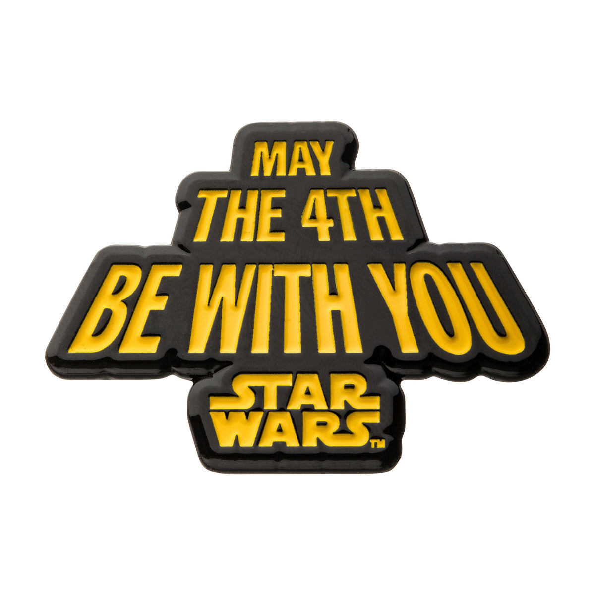 Star Wars May the 4th Be With You Pin (Black with Yellow text)