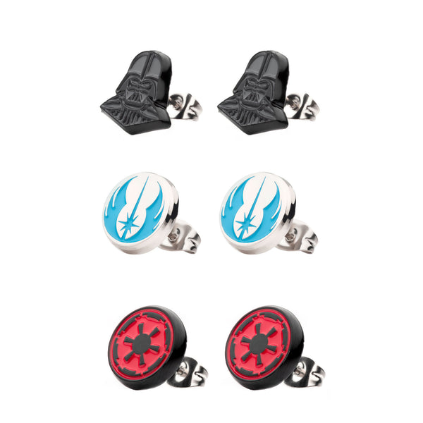 Star Wars Obi-Wan Vader/Jedi/Imperial Earring Stud Set