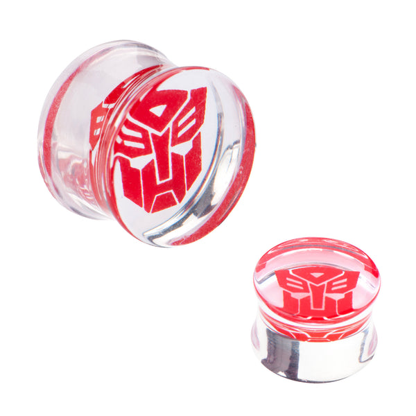 Transformers Autobot Logo Acrylic Double Flare Plug