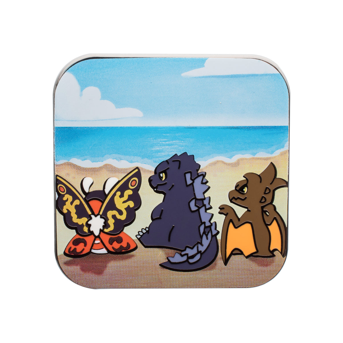 Godzilla Mothra/Rodan Square Pin