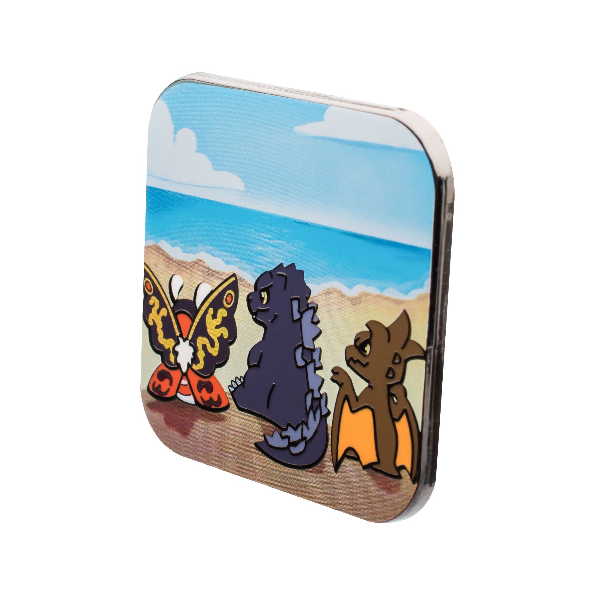 Godzilla Mothra/Rodan Square Pin