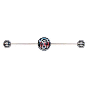 Transfomers Red/Blue Autobot Logo Industrial Barbell - Jewelry Brands Shop