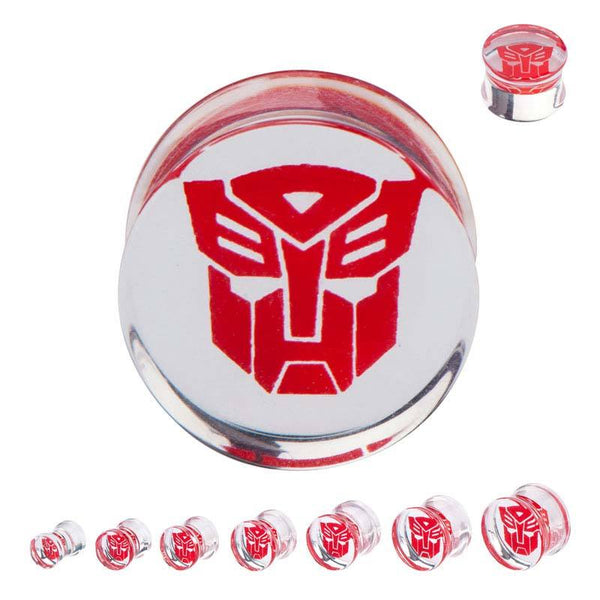 Transformers Autobot Logo Acrylic Double Flare Plug
