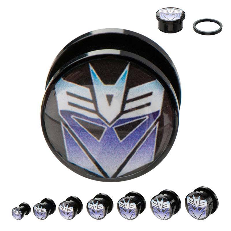 Transformers Decepticon Logo Acrylic Screw Fit Plug