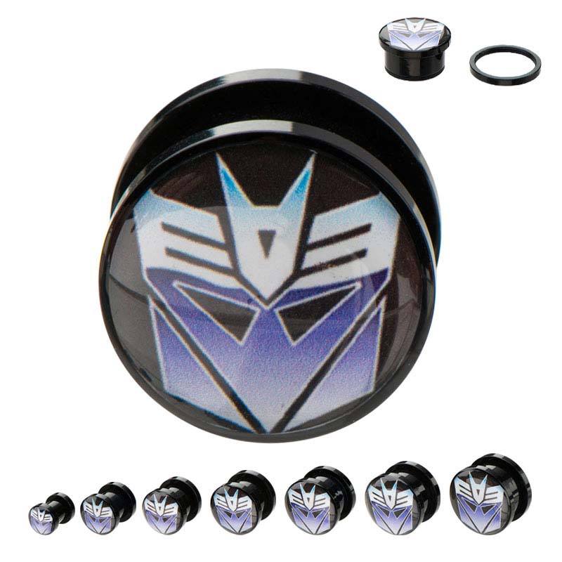 Transformers Decepticon Logo Acrylic Screw Fit Plug - Jewelry Brands Shop