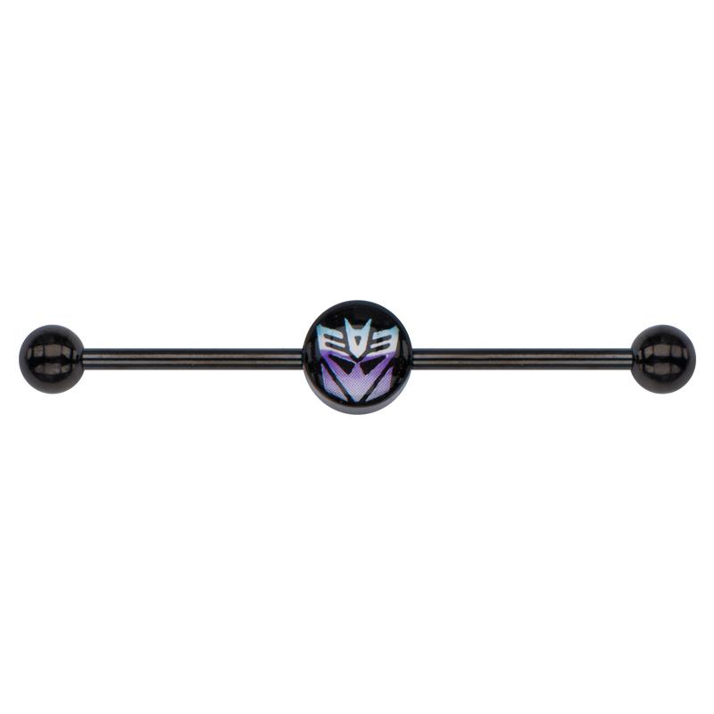 Transformers Decepticon Logo Industrial Barbell - Jewelry Brands Shop