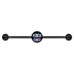 Transformers Decepticon Logo Industrial Barbell - Jewelry Brands Shop