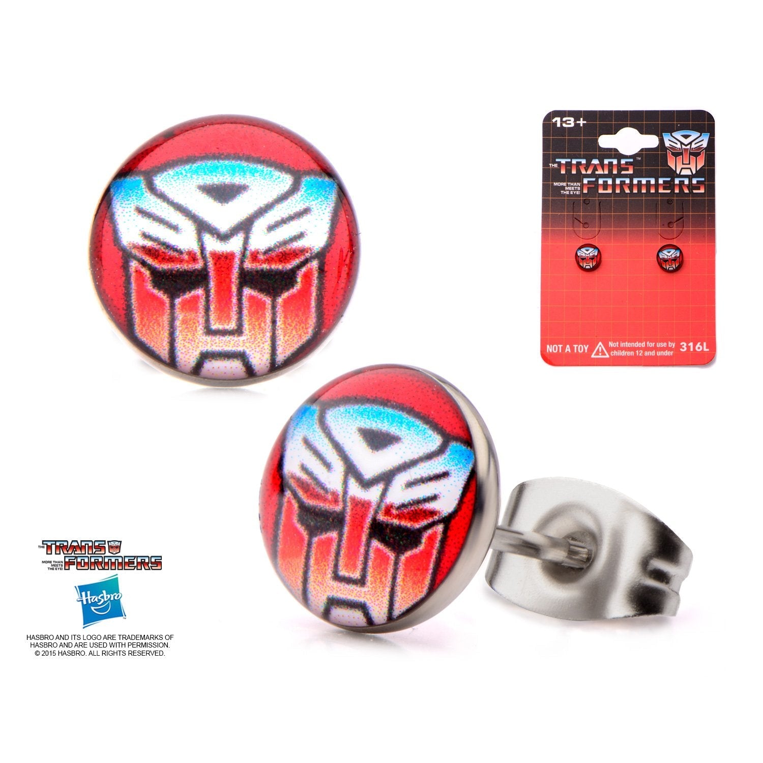 Transformers Printed Autobot Logo Stud Earrings - Jewelry Brands Shop