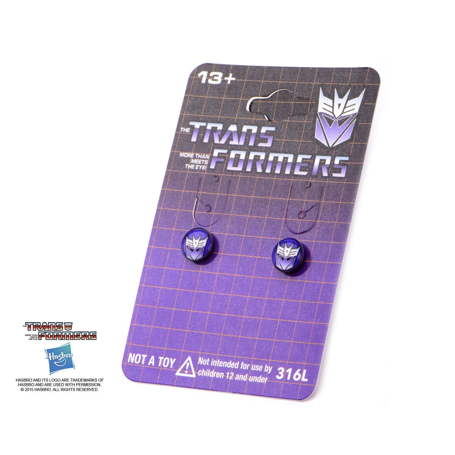 Transformers Printed Decepticon Logo Stud Earrings - Jewelry Brands Shop