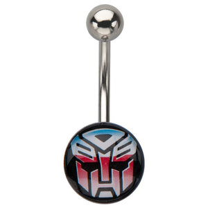 Transformers Red/Blue Autobot Logo Fixed Navel - Jewelry Brands Shop