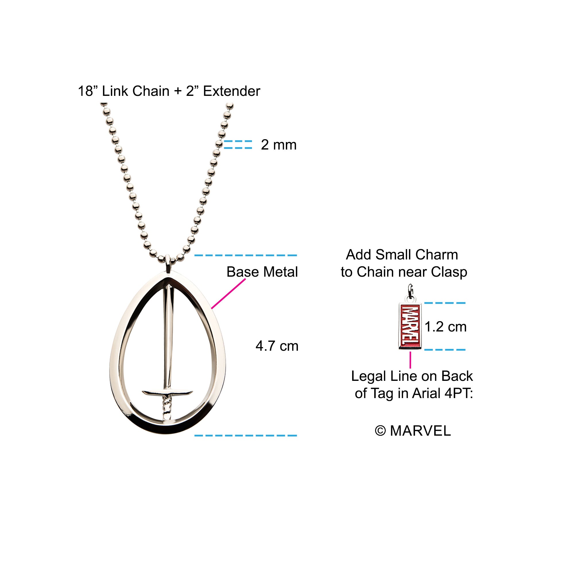 Marvel Wandavision Sword Steel Necklace