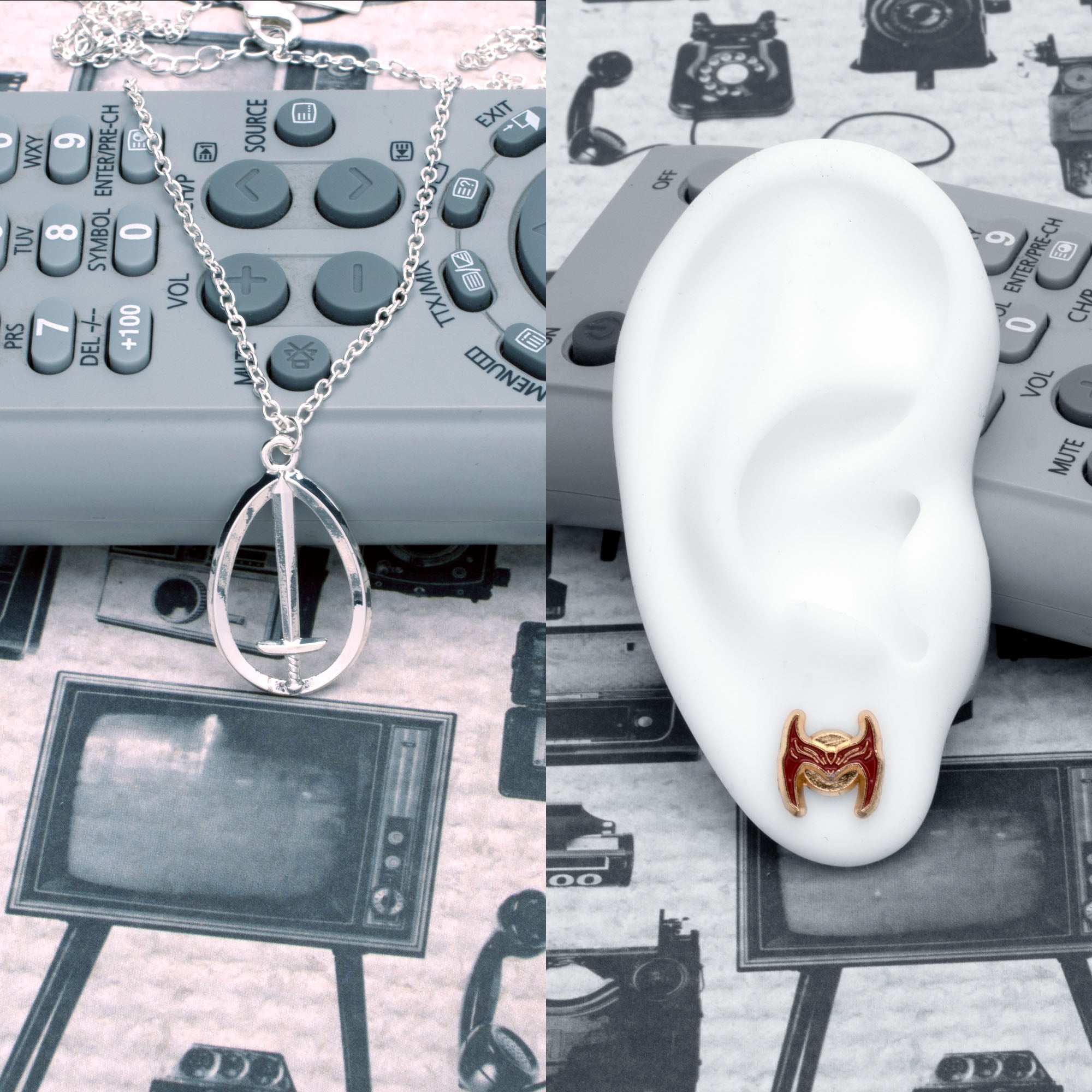 Marvel Wandavision Necklace & Earring Set