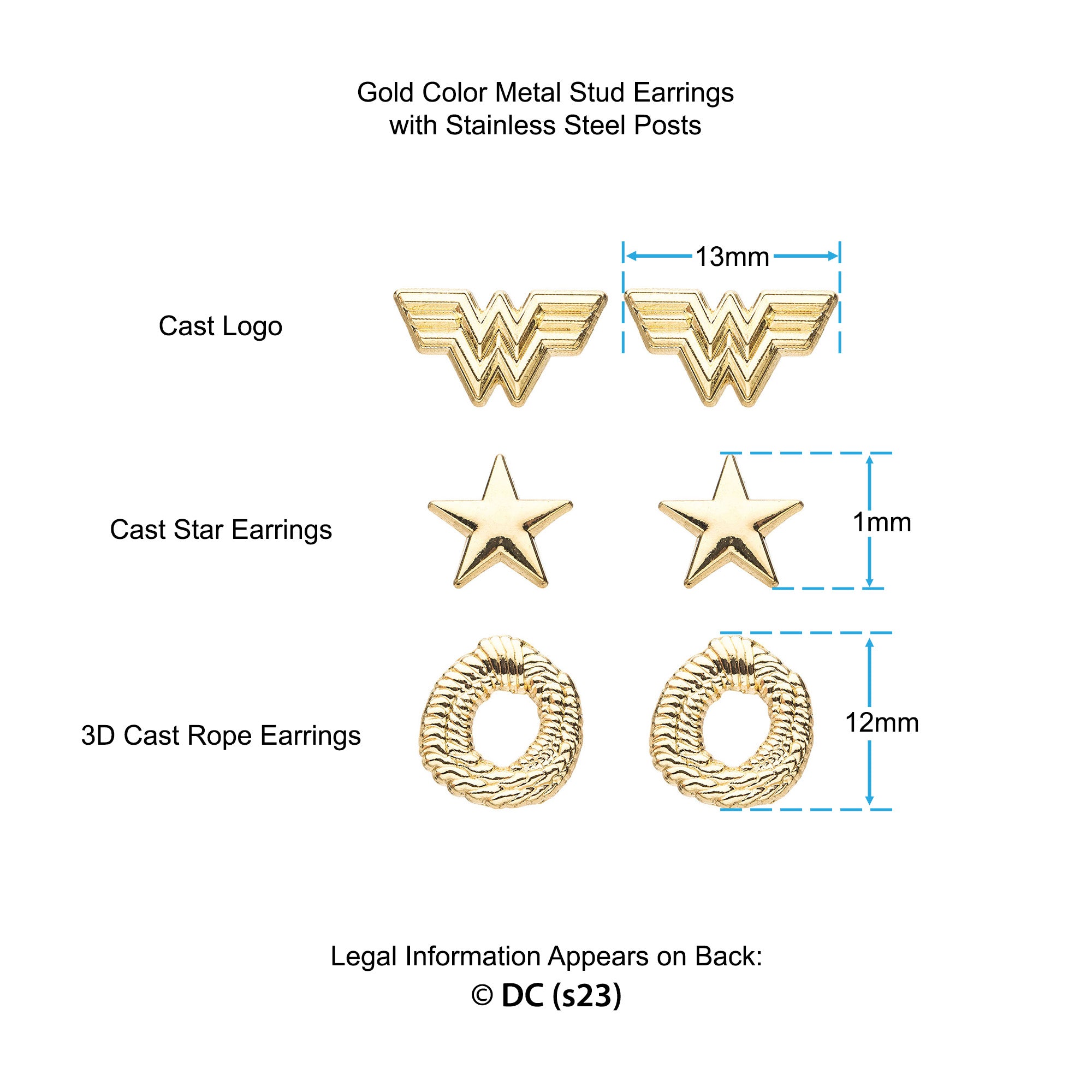 DC Comics Wonder Woman 1984 Earrings Set